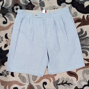 Tommy Hilfiger Shorts Men's Sz 36 Blue Seersucker Striped Chino VTG Casual